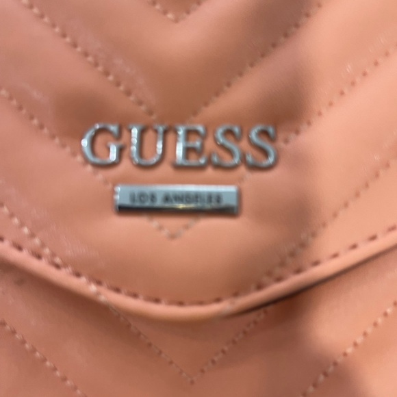 GUESS Peach Quilted Shoulder Bag - Picture 3 of 9